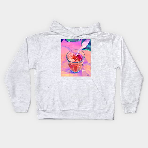 The Birth of a Latte Kids Hoodie by VeryBerry